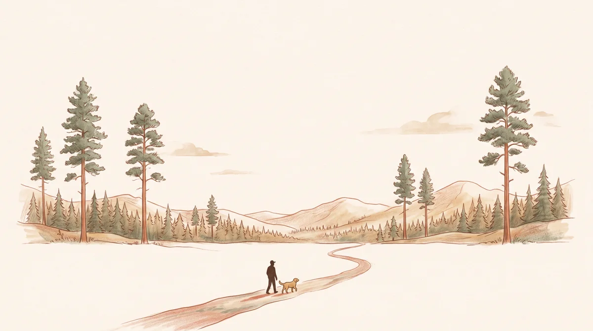 Illustration of a dog-friendly Prescott getaway