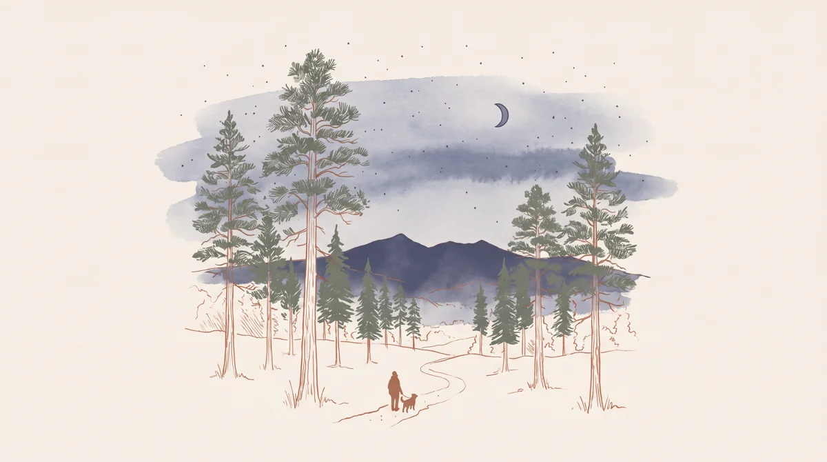 Illustration of a dog-friendly Flagstaff getaway