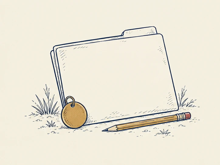 Illustrated dog records and care notebook